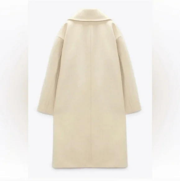 Zara Oversized Coat Cream - Picture 10 of 17